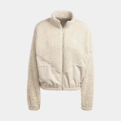 ADIDAS Corduroy Fleece Mix Womens Jacket (Beige)