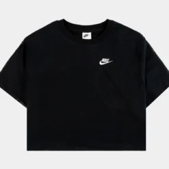 Nike Cropped Mesh Womens Short Sleeve Shirt (Black)