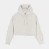Nike Velour MOD Crop Pullover Womens Hoodie (Beige)