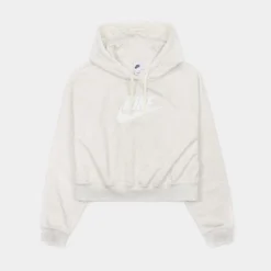 Nike NSW Club Fleece Crop Womens Hoodie (White)