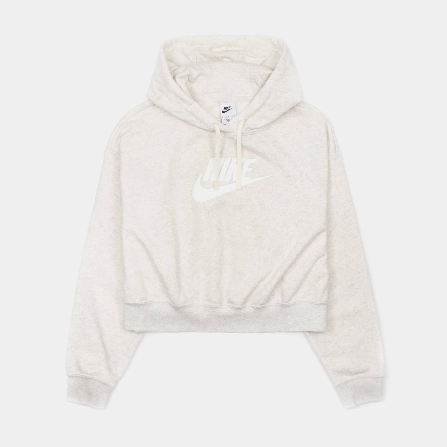 Nike NSW Club Fleece Crop Womens Hoodie (White) 1 Nike NSW Club Fleece Crop Womens Hoodie (White)