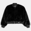 Nike Faux Fur Bomber Womens Jacket (Black)