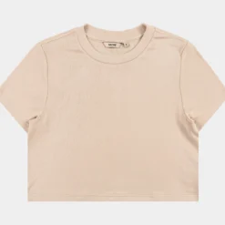 Raena Ribbed Womens Short Sleeve Shirt (Beige)