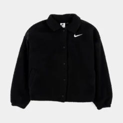 Nike Collared Sherpa Womens Jacket (Black)