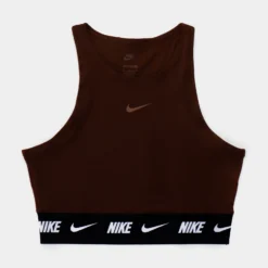Nike NSW Crop Tape Top Womens Top (Brown)