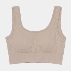 Eva Rib Knit Womens T-Shirt (Tan)