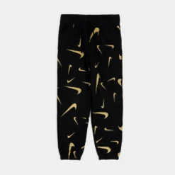 Nike Fleece High Waisted Joggers Womens Pants (Black/Yellow)