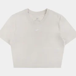 Nike Essential Slim Fit Crop Womens Short Sleeve Shirt (Beige)
