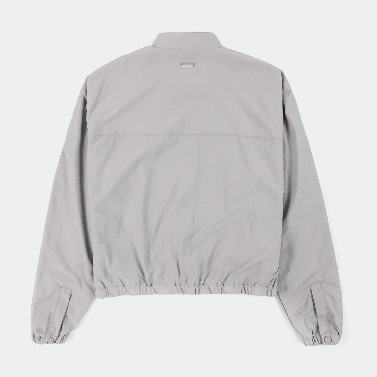 Cropped Windbreaker Womens Jacket (Grey) 2 Cropped Windbreaker Womens Jacket (Grey) - Image 2