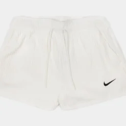 Nike NSW High-Waisted Ribbed Jersey Womens Shorts (Beige)