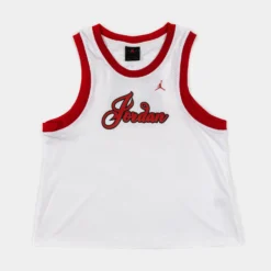 Jordan Jersey 23 Tank Womens Short Sleeve Shirt (White/Red)