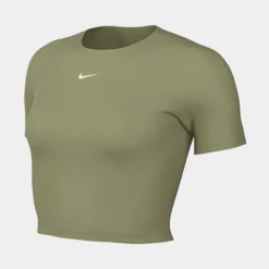 Nike NSW Essential Crop Womens Short Sleeve Shirt (Green)