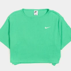Nike NSW Ribbed Jersey Womens Short Sleeve Shirt (Green)