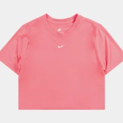 Nike NSW Essential Slim Fit Crop Womens Short Sleeve Shirt (Pink)