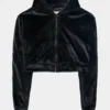 Solei Velour Hoodie Womens Hoodie (Obsidian Black)