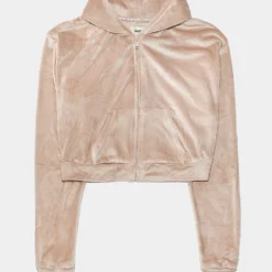 Solei Velour Hoodie Womens Hoodie (Fawn Beige)