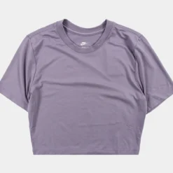 Nike NSW Essential Crop Womens Short Sleeve Shirt (Purple)
