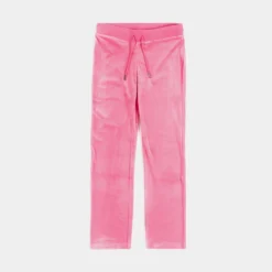 Juicy Couture OG Bling Velour Track Womens Pants (Pink)