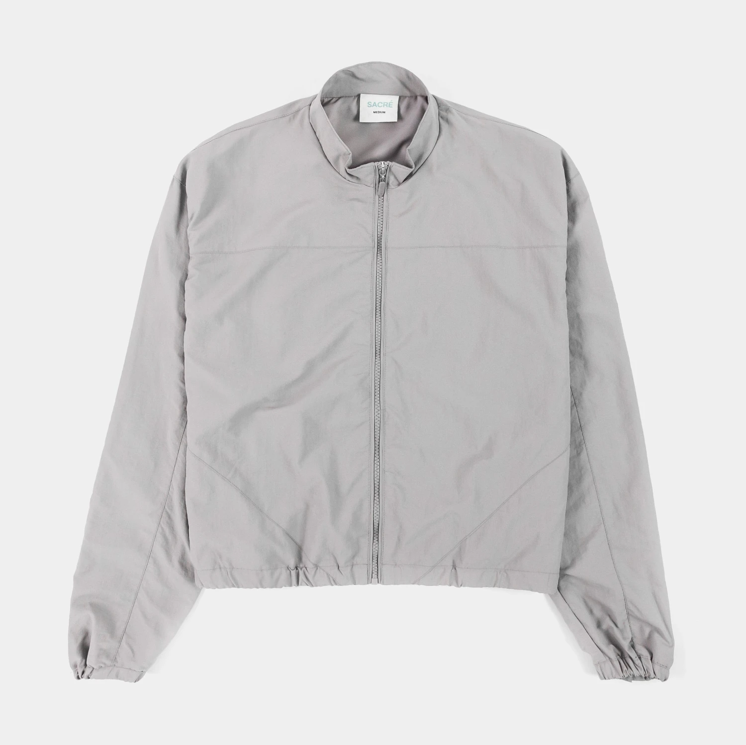 Cropped Windbreaker Womens Jacket (Grey) 1 Cropped Windbreaker Womens Jacket (Grey)