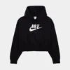 Nike NSW Club Fleece Cropped Womens Hoodie (Black)