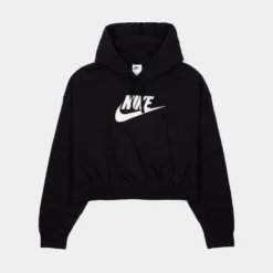 Nike NSW Club Fleece Cropped Womens Hoodie (Black)
