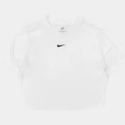 Nike NSW Essential Slim Fit Crop Womens Short Sleeve Shirt (White)