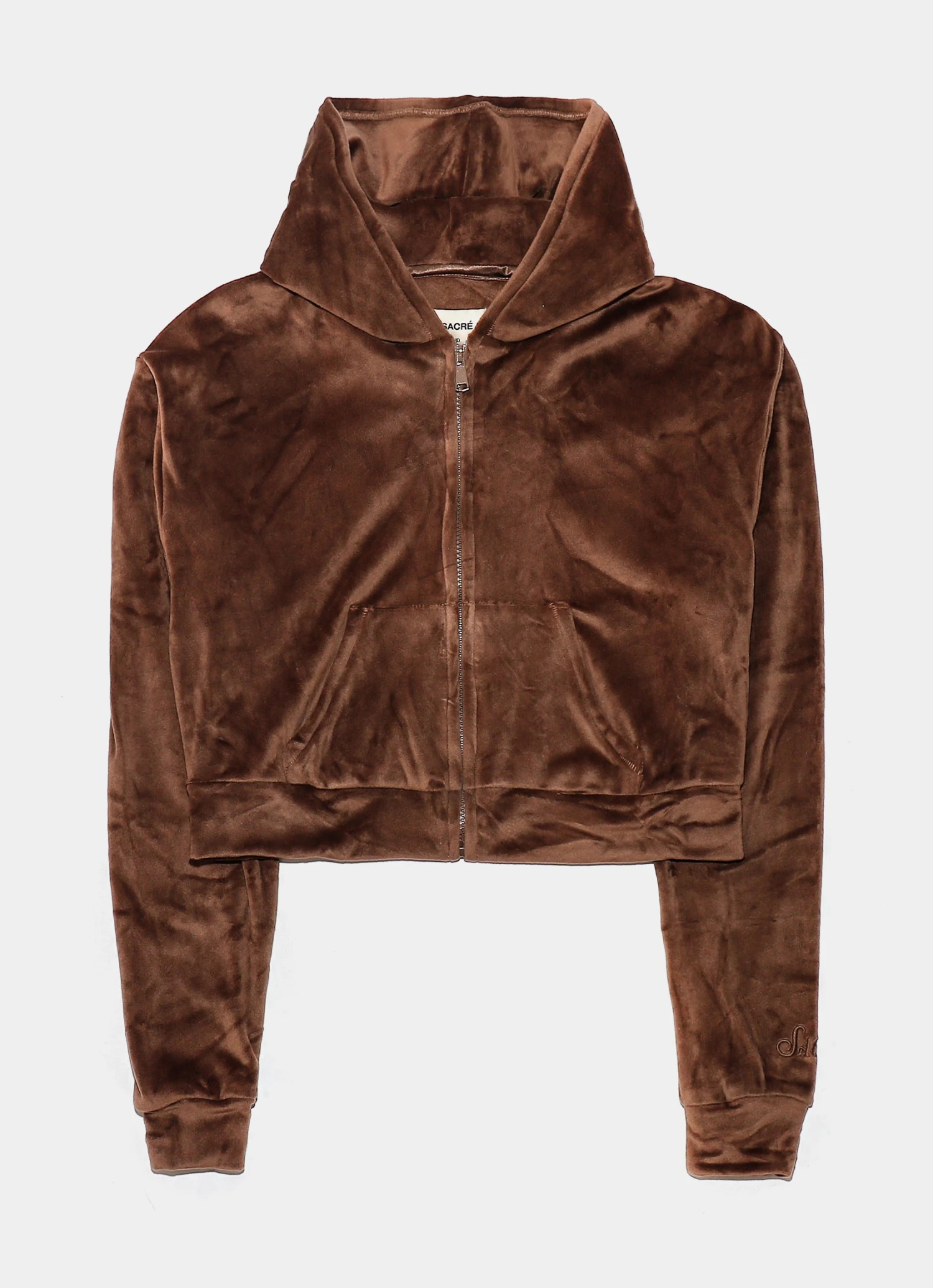 Solei Velour Hoodie Womens Hoodie (Driftwood Brown) 1 Solei Velour Hoodie Womens Hoodie (Driftwood Brown)