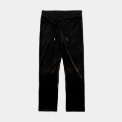 Juicy Couture OG Bling Velour Track Womens Pants (Black)