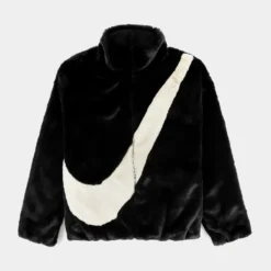 Nike NSW Faux Fur Swoosh Womens Jacket (Black)