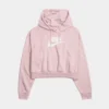Nike NSW Club Cropped Fleece Womens Hoodie (Pink)