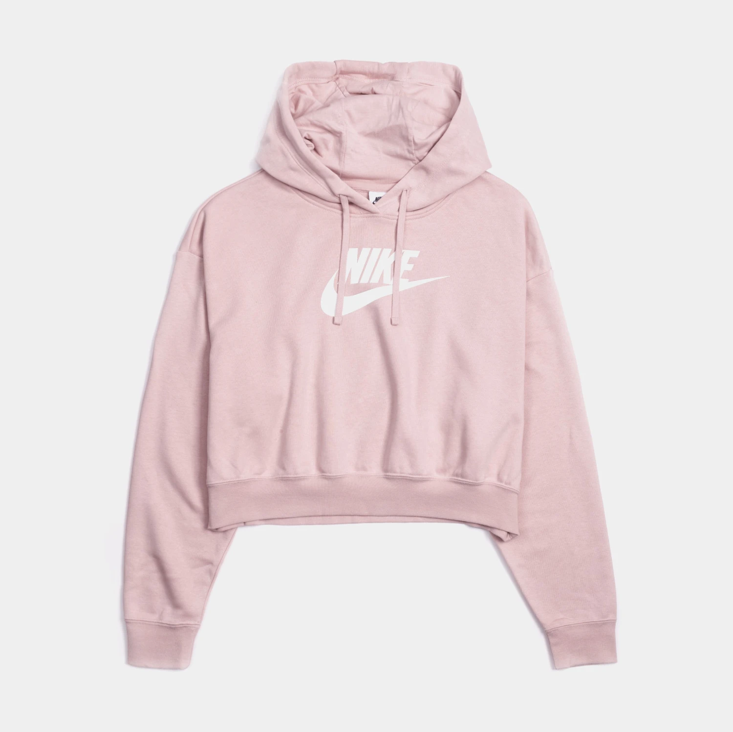 Nike NSW Club Cropped Fleece Womens Hoodie (Pink) 1 Nike NSW Club Cropped Fleece Womens Hoodie (Pink)