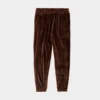 Solei Velour Jogger Womens Pants (Brown)